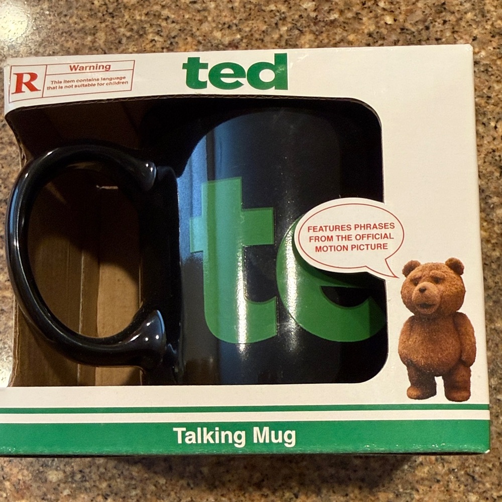 Ted Talking Mug - Black with Green Logo